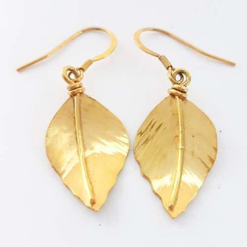 Photo of Gold Beech Leaf Earrings