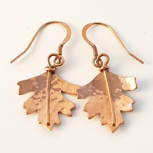 Photo of Rose Gold Hawthorn Leaf Earrings