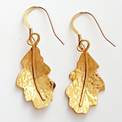 Photo of Gold Oak Leaf Earrings