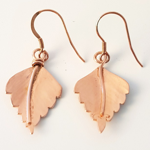 Photo of Small Rose Gold Silver Birch Leaf Earrings