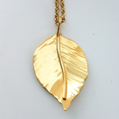Photo of Gold Hazel Leaf Pendant