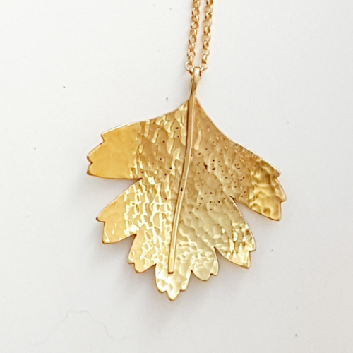 Photo of Gold Hawthorn Leaf Pendant